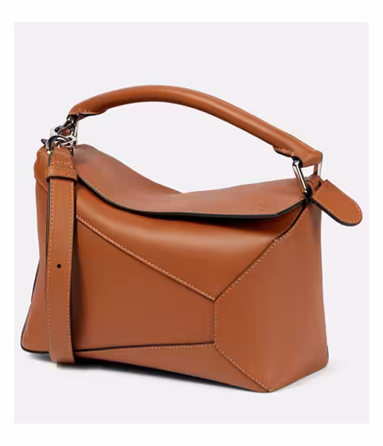 谜题边缘S号皮革 tote 包